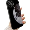 thumbnail image 1 of Compatible for iPhone 13 Pro Max 6.7 Inch Moon Case, The Cool Night Moon Pattern Design Case for Women Girls Men Soft TPU Shockproof Camera Protective Back Cover Case - Black, 1 of 6
