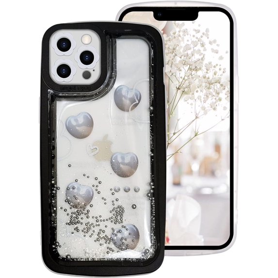 Compatible with iPhone 13 Pro Max Bling Liquid Case Flowing Quicksand Sparkly Glitter Shiny Cute Fashion Luxury Soft Clear Shockproof Cover for Women Girls