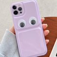 thumbnail image 1 of Compatible with iPhone 13 Pro Max Candy Color Case Glossy Big Eyes Cute Funny Thin Slim Soft Lens Protection Aesthetic Shockproof Protective Cover for Women Girls Purple, 1 of 11