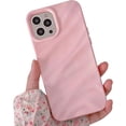 thumbnail image 1 of Compatible iPhone 13 Pro Max Case, 3D Cute Luxurious Wavy Shape, Soft TPU Shockproof Case for Boys and Girls (Pink), 1 of 14
