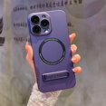 thumbnail image 1 of Compatible with iPhone 13 Pro Max Case 6.7" 2021, Hard PC with Handsfree Holder Stand Kickstand Built-in Camera Lens Protector Full Protection Phone Cover for Women Girls Boy Men, D-Purple, 1 of 15