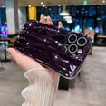 thumbnail image 1 of Compatible with iPhone 13 Pro Max Case 6.7 Inch, Luxury 3D Design Electroplated Water Ripple Case for Women Girls, Curly Wave Frame Soft Shockproof Camera Protective Back Cover-Purple, 1 of 14