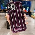 thumbnail image 1 of Compatible with iPhone 13 Pro Max Case 6.7 Inch,Luxury 3D Stripe Lattice Soap Case for Women Girls, Fashion Solid Color Electroplated Soft Silicone Shockproof Protective Back Cover-Purple, 1 of 12