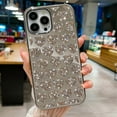 thumbnail image 1 of Compatible with iPhone 13 Pro Max Case 6.7 Inch, Luxury Shiny Glitter Diamond Heart Case, Bling Crystal Rhinestone Side Frame Case for Women Girls, Soft Silicone Protective Back Cover-Silver, 1 of 12