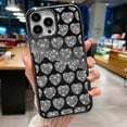 thumbnail image 1 of Compatible with iPhone 13 Pro Max Case 6.7 Inch, Luxury Shiny Glitter Diamond Heart Case, Bling Crystal Rhinestone Side Frame Case for Women Girls, Soft Silicone Protective Back Cover-Black, 1 of 8