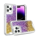 thumbnail image 1 of Compatible with iPhone 13 Pro Max Case, Bling Dual Color Glitter Drip Case Shockproof Protective Sparkle Thin Slim Flexible Anti-scratch Shockproof Anti-fall Phone Case for iPhone 13 Pro Max,G, 1 of 14