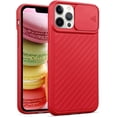 thumbnail image 1 of Compatible with iPhone 13 Pro Max Case with Camera Cover, Cute Creative Design Slide Camera Lens Cover Protector Case Both Sides Non-Slip Bumper Protective Cover Case for Women Girls Men Red, 1 of 12