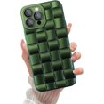 thumbnail image 1 of Compatible with iPhone 13 Pro Max Case with Camera Lens Protector, Cute 3D Plaid Design iPhone 13 Pro Max Phone Case for Women Girls, Soft TPU Shockproof Protective Cover 13 Pro Max Green, 1 of 7