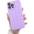 thumbnail image 1 of Compatible with iPhone 13 Pro Max Case with Camera Lens Protector, Cute 3D Plaid Design iPhone 13 Pro Max Phone Case for Women Girls, Soft TPU Shockproof Protective Cover 13 Pro Max Purple, 1 of 12