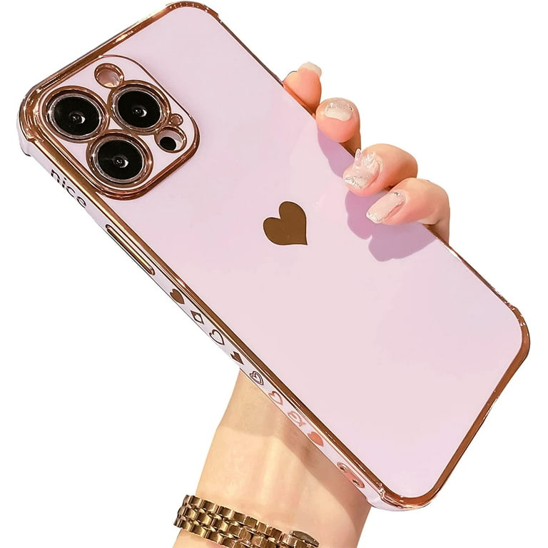 for iPhone 15,15 Pro,15 Plus,15 Pro Max Phone Case, Slim Luxury Gold Plated  Soft Bumper Women Men Girl Protective Phone Case Cover for Apple iPhone 15  Pro Max 6.7 inch,Pink/Gold 
