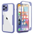 thumbnail image 1 of Compatible with iPhone 13 Pro Max Case Clear with Built-in Screen Protector Camera Lens Protection,Transparent Rugged TPU Silicone Full Body Phone Case for iPhone 13 Pro Max 6.7 inch, Purple, 1 of 6