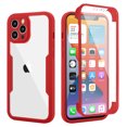thumbnail image 1 of Compatible with iPhone 13 Pro Max Case Clear with Built-in Screen Protector Camera Lens Protection,Transparent Rugged TPU Silicone Full Body Phone Case for iPhone 13 Pro Max 6.7 inch, Red, 1 of 6