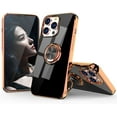 thumbnail image 1 of Compatible with iPhone 13 Pro Max Case, Clear Cover Ultra Slim Soft TPU Case Built-in 360 Rotatable Ring Kickstand Fit Magnetic Car Mount for iPhone13 Pro Max 6.7 inch, Black1, 1 of 7