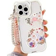 thumbnail image 1 of Compatible for iPhone 13 Pro Max Case Clear Cute Flower Floral Bear for Girls Women Pattern with Bear Ears Soft TPU Shockproof Protective Girly Cover-Bear, 1 of 13
