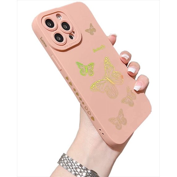 Compatible for iPhone 13 Pro Max Case Cover, Cute Bling Glitter Butterfly Cases Cover for Women Girls with Lens Camera Protection Soft TPU Shockproof Case for iPhone 13 iPhone 13 Pro Max 6.7"