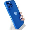 thumbnail image 1 of Compatible with iPhone 13 Pro Max Case Cute, Luxury Heart Phone Case Side Pattern Soft TPU Shockproof Full Camera Lens Protective Case for iPhone 13 Pro Max 6.7" for Women Girl - Klein Blue, 1 of 8