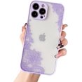 thumbnail image 1 of Compatible with iPhone 13 Pro Max Case Flower Clear Frosted Hard Back Slim Thin Cute Silicone Protective Women Camera Protection Phone Case for iPhone 13 Pro Max Mandala, 1 of 13