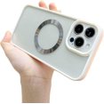 thumbnail image 1 of Compatible with iPhone 13 Pro Max Case,Hard PC Soft Matte Silicone Bumper Clear Magnetic MagSafe Wireless Charging Slim Case,Anti-Scratch Shockproof Back for iPhone 13 Pro Max(Pink), 1 of 13