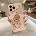 thumbnail image 1 of Compatible with iPhone 13 Pro Max Case with Kickstand, Glitter Sparkle Bling Love Heart Case Luxury Shiny Cute Flower Slim Bumper Diamond Cover Protective Cases Cover, 1 of 9