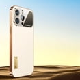 thumbnail image 1 of Compatible for iPhone 13 Pro Max Case with Lens Protector Dustproof Net, Premium PU Leather + Plating Frame Shockproof Anti-Fingerprints Non-Slip Case for iPhone 13 Pro Max,White, 1 of 6