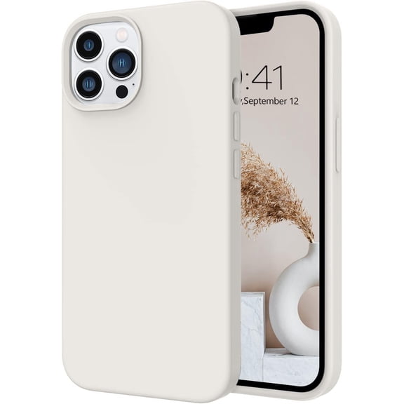 Compatible with iPhone 13 Pro Max Case, Liquid Silicone Soft Gel Rubber iPhone 13 Pro Max Case Slim Case with Microfiber Lining Protective Phone Cases for 6.7 inch iPhone 13 Pro Max, Stone