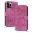 thumbnail image 1 of Compatible For iPhone 13 Pro Max Case,Luxury Cute Pattern Embossed PU Leather Card Flip Wallet with Wrist Strap and Shockproof Flexible Stand Cover.For iPhone 13 Pro Max,Rose, 1 of 7