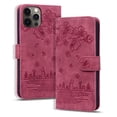 thumbnail image 1 of Compatible For iPhone 13 Pro Max Case,Luxury Cute Pattern Embossed PU Leather Card Flip Wallet with Wrist Strap and Shockproof Flexible Stand Cover.For iPhone 13 Pro Max,Red, 1 of 7