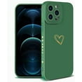 thumbnail image 1 of Compatible with iPhone 13 Pro Max Case, Luxury Double Heart Case with Side Pattern Soft Silicone Shockproof Full Camera Lens Cute Case for iPhone 13 Pro Max 6.7" for Women Girl Green, 1 of 12