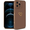 thumbnail image 1 of Compatible with iPhone 13 Pro Max Case, Luxury Double Heart Case with Side Pattern Soft Silicone Shockproof Full Camera Lens Cute Case for iPhone 13 Pro Max 6.7" for Women Girl Brown, 1 of 7