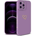 thumbnail image 1 of Compatible with iPhone 13 Pro Max Case, Luxury Double Heart Case with Side Pattern Soft Silicone Shockproof Full Camera Lens Cute Case for iPhone 13 Pro Max 6.7" for Women Girl Purple, 1 of 11