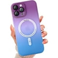 thumbnail image 1 of Compatible with iPhone 13 Pro Max Case Magnetic [Compatible with Magsafe] Shockproof Anti-Scratch with Camera Lens Protector Protective Case for iPhone 13 Pro Max (6.7"), Purple Blue, 1 of 11