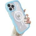 thumbnail image 1 of Compatible for iPhone 13 Pro Max Case with Magsafe, Wave Magnetic Phone Case Cute Water Ripple Candy Colors Frame Shockproof for iPhone 13 Pro Max Phone Case for Women 6.7 Inch - Blue, 1 of 9