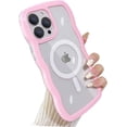 thumbnail image 1 of Compatible for iPhone 13 Pro Max Case with Magsafe, Wave Magnetic Phone Case Cute Water Ripple Candy Colors Frame Shockproof for iPhone 13 Pro Max Phone Case for Women 6.7 Inch - Pink, 1 of 9