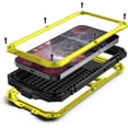 thumbnail image 1 of Compatible with iPhone 13 Pro Max Case Metal Phone Case Stand Built in Screen Protector Outdoor Sports Heavy Duty Protection Shockproof Cover (2021 6.7 lnch) Yellow, 1 of 16