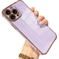 thumbnail image 1 of Compatible with iPhone 13 Pro Max Case Plating Stylish Design Soft TPU Scratch-Proof Shock Absorption Resistant Anti-Cushion Protective Wireless Slim Cover for iPhone 13 Pro Max 6.7 Inch-Purple, 1 of 11