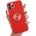 thumbnail image 1 of Compatible with iPhone 13 Pro Max Case with Ring Holder, Luxury Gold Plating Glitter 3D Geometric Bling Diamond Girly Case with Lens Protector Slim Sleek TPU Kickstand Cute Case for Women Girls, 1 of 11