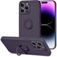 thumbnail image 1 of Compatible with iPhone 13 Pro Max Case with Ring Kickstand Support Magnetic Car Mount,Soft Premium Liquid Silicone Microfiber Liner Case for iPhone 13 Pro Max Women Girl Men-Dark Night Purple, 1 of 14