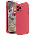 thumbnail image 1 of Compatible with iPhone 13 Pro Max Case with Screen Protector, (Camera Protection + Soft Microfiber Lining) Liquid Silicone Phone Case 6.7 inch 2021, Guava, 1 of 14