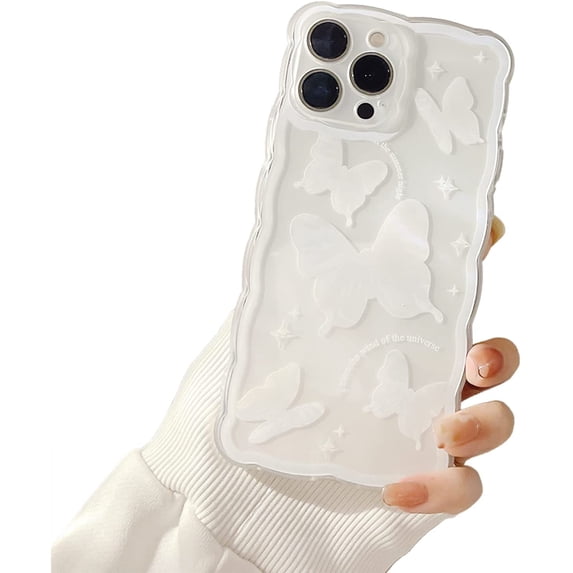 Compatible with iPhone 13 Pro Max Case Thin for Women Girls,Soft Flexible TPU Clear Crystal Butterfly Case Slim Anti-Scratch Shockproof Cute Crystal Butterfly Case Cover for iPhone 13 Pro Max