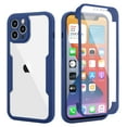 thumbnail image 1 of Compatible with iPhone 13 Pro Max Case Upgrade Full-Body Clear Bumper with Built-in Screen Protector Camera Lens Protection,Transparent Rugged TPU Silicone Case for iPhone 13 Pro Max 6.7 inch, Blue, 1 of 6
