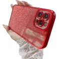 thumbnail image 1 of Compatible with iPhone 13 Pro Max Case Women Glitter Luxury Cute Plating Cover Camera Protection Shockproof Phone Case for Girl Men Design for iPhone 13 Pro Max 6.7'' Red, 1 of 12