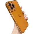 thumbnail image 1 of Compatible with iPhone 13 Pro Max Case for Women, Luxury Plating Edge Bumper with Full Camera Lens Protection Soft TPU Shockproof Case Cover for iPhone 13 Pro Max 6.7 inch, Brown, 1 of 10
