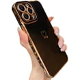 thumbnail image 1 of Compatible with iPhone 13 Pro Max Case for Women, Luxury Plating Edge Bumper with Full Camera Lens Protection Soft TPU Shockproof Case Cover for iPhone 13 Pro Max 6.7 inch, Black, 1 of 10