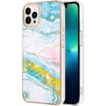 thumbnail image 1 of Compatible with iPhone 13 Pro Max Case iPhone 13 Pro Max Case Ultra Slim Marble Luxury Glossy Rubber Durable Shockproof Protective Phone Case for iPhone 13 Pro Max (6.7") Marble Colorful YBT, 1 of 10