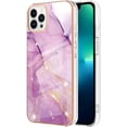 thumbnail image 1 of Compatible with iPhone 13 Pro Max Case iPhone 13 Pro Max Case Ultra Slim Marble Luxury Glossy Rubber Durable Shockproof Protective Phone Case for iPhone 13 Pro Max (6.7") Marble Violet YBT, 1 of 10