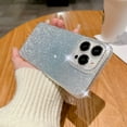 thumbnail image 1 of Compatible with iPhone 13 Pro Max Clear Bling Diamond Rhinestone Cute for Girls Women Girly Case Glitter Shiny Sparkle Gem Design Soft Silicone Luxury Fashion Protective 3D Phone Case, Clear, 1 of 1