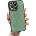 thumbnail image 1 of Compatible with iPhone 13 Pro Max Clear Case, Luxury Glitter Cute Bling Clear Phone Case for Women Girls Soft TPU Shockproof Camera Protective Back Cover Case - Green, 1 of 10