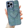 thumbnail image 1 of Compatible With iPhone 13 Pro Max Clear Glitter Case-6.7 Inch, Cute 3D Design Love Heart Pattern Plating Bling Case for Women Girls Soft TPU Shockproof Camera Protective Back Cover-Light Blue, 1 of 11