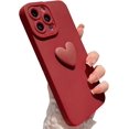 thumbnail image 1 of Compatible with iPhone 13 Pro Max Cute 3D Love Heart Case Camera Protection Shockproof Soft Bumper Phone Case for Women Girls for iPhone 13 Pro Max 6.7 Inch Red, 1 of 11