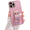 thumbnail image 1 of Compatible with iPhone 13 Pro Max Cute 6D Panda Stand Phone Case TPU Thin Shockproof Soft Case for iPhone 14 11 Pro Max 12 Mini 7 8 14 Plus SE XS XR Back Cover(Purple,iPhone 12 Mini), 1 of 8
